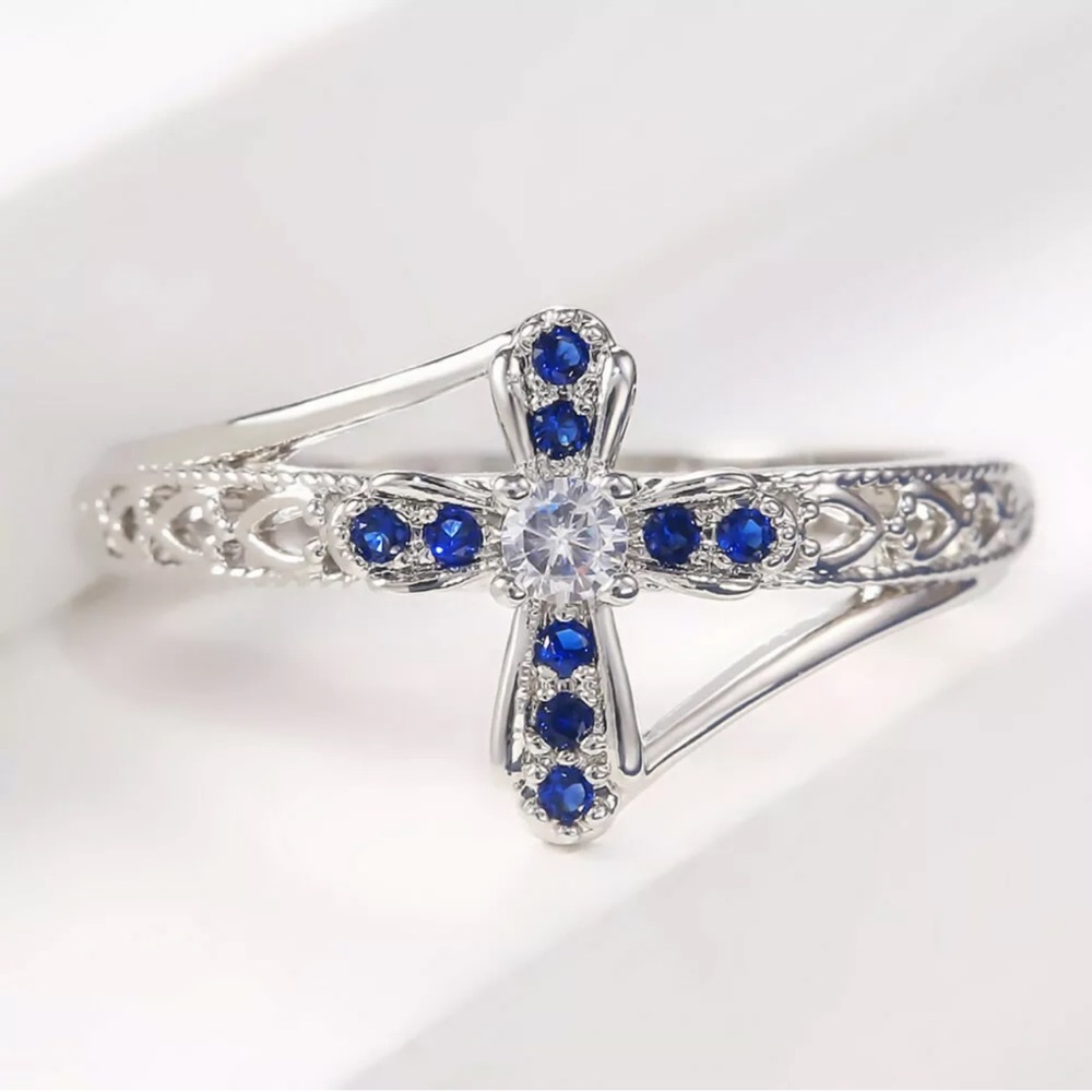 925 Silver Rings Women White Sapphire Wedding Ring - Picture 3 of 4